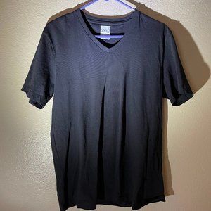 Zara Black V-Neck Shirt, Regular Fit